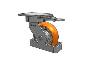 Albion 38AN06228SLTO 6" x 2" Orange Ergonomic Swivel Caster