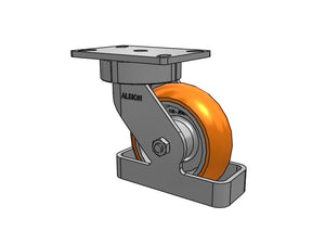 Albion 38AN06228STO 6" x 2" Orange Ergonomic Swivel Caster