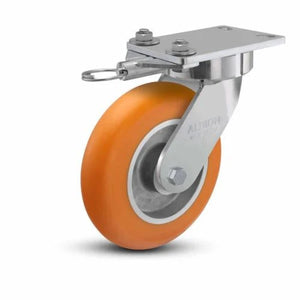 Albion 38AN08228S01L 8" x 2" Orange Ergonomic Swivel Caster