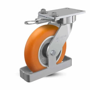 Albion 38AN08228S01LTO 8" x 2" Orange Ergonomic Swivel Caster