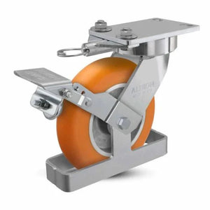 Albion 38AN08228SLFBKTO 8" x 2" Ergonomic Caster with Brake – CasterHQ