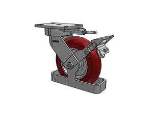 Albion 38AX08228S01LFBKTO 8" x 2" Ergonomic Caster with Brake