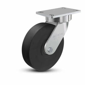 Albion 38NX08228S 8" x 2" Nylon Swivel Ergonomic Caster 6.25" x 4.5" Plate