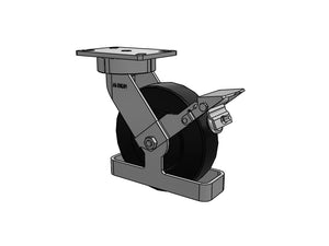Albion 38NX08228SFBKTO 8" x 2" HD Nylon Ergonomic Caster with Brake