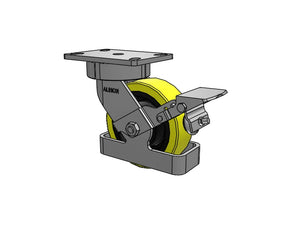 Albion 38PF06228SFBKTO 6" x 2" Poly-on-Iron Ergonomic Caster w/ Brake