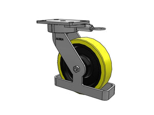 Albion 38PF08228SLTO 8" x 2" Poly-on-Iron Ergonomic Swivel Caster