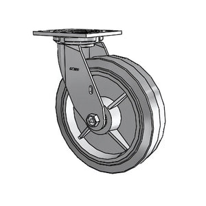 8" Performa Grey Swivel Caster Roller Bearing – 675 lb