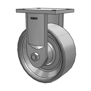 Albion 10"x4" Forged Steel Rigid Kingpinless Caster 7.5"x6" Plate – 10,000 lb