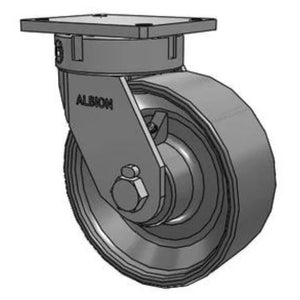 Albion 10"x4" Forged Steel Kingpinless Caster 7.5"x6.25" Plate – 9500 lb