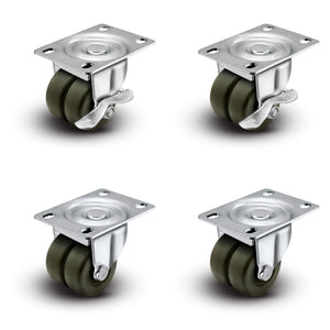 Shepherd C0020120ZN-HDR01-GG-B 2" Dual Wheel Swivel Caster – 225 lb