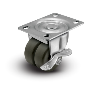 Shepherd C0020120ZN-HDR01-GG-B 2" x 13/16" Gray Rubber Caster — 225 lb