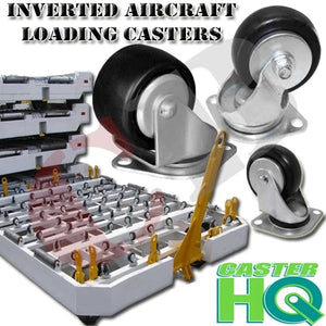 Diamond Plate Inverted Aircraft Loading Caster Zinc Finish