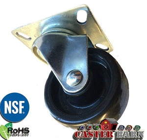 3" x 1-1/4" Polyolefin Pan Dolly Caster – 300 lb