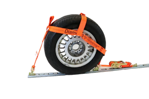 2,000 lb Orange Diamond Weave Tire Bonnet w/ E Track Swivel Ratchet