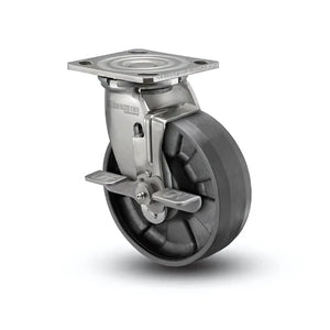 5" x 2" Max Nylon Side Lock Caster – 4" x 4.5" Plate