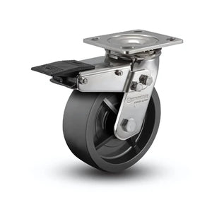 Colson D4.06109.831 BRK4 SS 6" x 2" Polyolefin Total Lock Stainless Caster