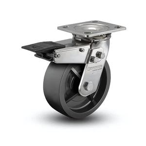 D4.06109.835 BRK4 SS 6" x 2" Polyolefin Stainless Total Lock Caster