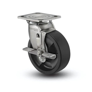 Colson D4.06109.835 6" x 2" Hi-Temp Nylon Stainless Side Lock Caster