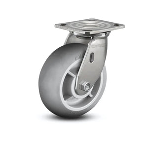 8" x 2" Performa Rubber Stainless Caster 4" x 4.5" Plate