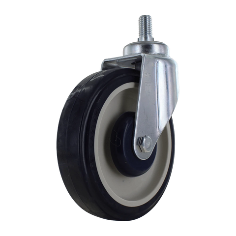 5 Inch Premium Swivel Shopping Cart Caster - Zinc Plated Heat Treated Yoke | Dual Precision Bearings P&H Casters
