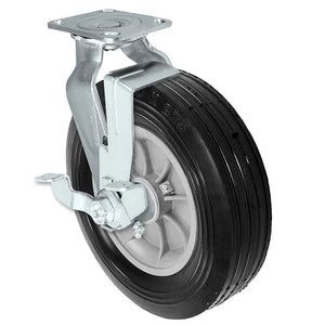 10" x 3" Semi-Pneumatic Swivel Caster with Brake – 650 lb