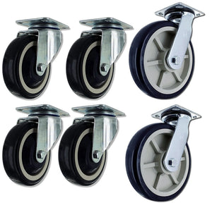 8" & 4" Polyurethane Swivel U-Boat Caster Set – 1,800 lb