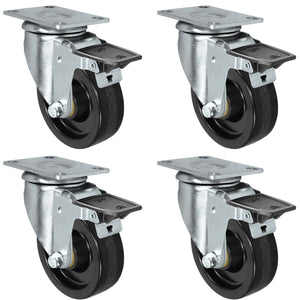 3" x 1.25" Phenolic Swivel Front Locking Caster – 1,200 lb
