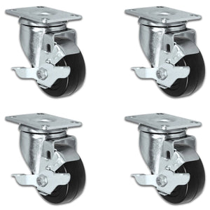 3" x 1.25" Phenolic Swivel Locking Caster – 1,200 lb