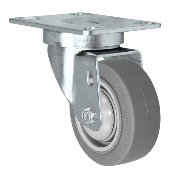 3-1/2" x 1-1/4" Swivel Caster | Thermo Plastic Rubber Wheel | 230 lbs Capacity | Plate Size: 3-1/8" x 4-1/8" CasterHQ