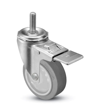 3" x 1-1/4" Thermo Rubber Total Lock Swivel Caster – 300 lb