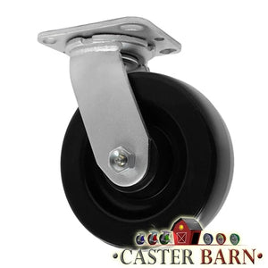 5" x 2" Polyolefin Swivel Caster 4" x 4-1/2" Top Plate – 650 lb