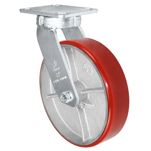8" x 2" Polyurethane Steel Swivel Kingpinless Caster – 1,400 lb