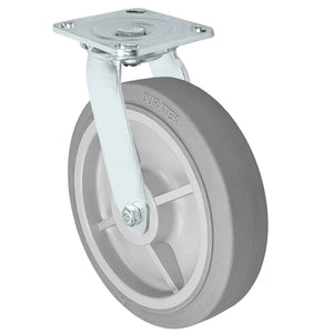 8" x 2" Thermo Plastic Rubber Swivel Stainless Caster – 450 lb