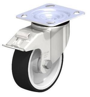 5" x 1-9/16" Polyurethane Swivel Stainless Caster with Brake – 770 lb