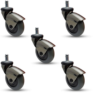 3" Thermo Rubber Swivel Caster – 500 lb 5-Pack 7/16" x 7/8" Stem