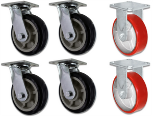 Polyurethane Swivel & Rigid Caster Set for Home Depot Lumber Carts