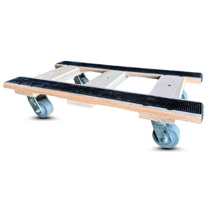 36"x20" Oak H-Frame Furniture Dolly 4" Thermo Rubber Wheels – 1800 lb