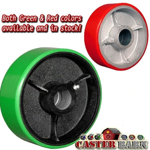 5" x 2" Green Polyurethane Industrial Replacement Wheel – 1,100 lb