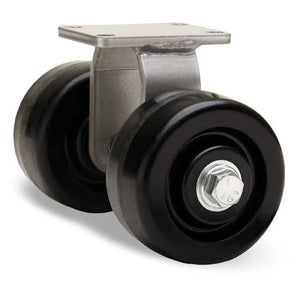 Hamilton R-EN2-4P 4" x 2" Plastex Phenolic Dual Wheel Rigid Caster – 1000 lb