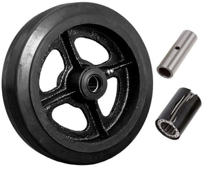 10" x 2-1/2" Rubber on Cast Iron Industrial Replacement Wheel – 1000 lb