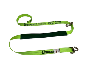 2" x 10' Diamond Weave Polyester Wheel Strap w/ Swivel J Hooks