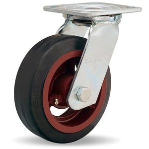 Hamilton S-526-R 6" x 2" Mold-On Rubber Swivel Caster – 1250 lb