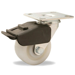 Hamilton S-BC-4WNB 4" x 2" White Nylon Swivel Caster with Brake – 850 lb