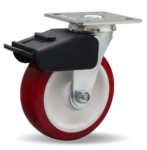 Hamilton S-BC-6NF 6" x 2" Poly-Tech Swivel Caster with Brake – 850 lb