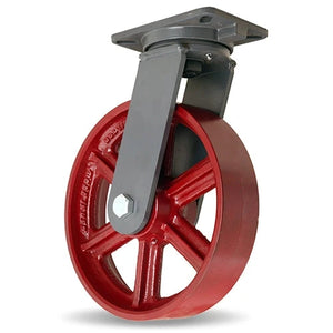 Hamilton 12" x 3" Metal Swivel Kingpinless Caster – 2500 lb