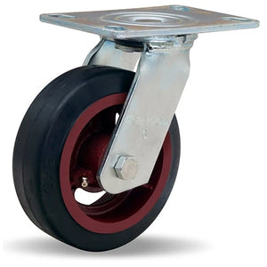 Hamilton S-GS-6R 6" x 2" Mold-On Rubber Swivel Caster – 1250 lb