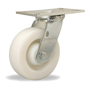 Hamilton S-GS-6WNB 6" x 2" White Nylon Swivel Caster – 1250 lb