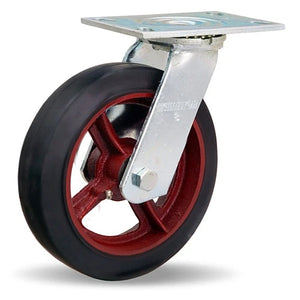 Hamilton S-GS-8R 8" x 2" Rubber Swivel Caster – 1250 lb