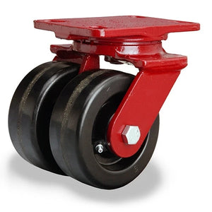 Hamilton 5" x 2" Plastex Phenolic Dual Wheel Swivel Caster – 1600 lb