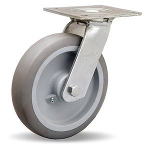 Hamilton S-MS-8TE 8" x 2" Rubber Swivel Caster – 1250 lb